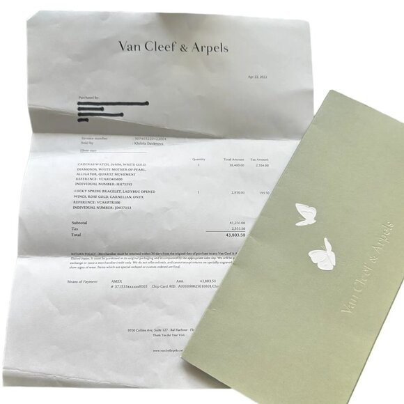 Authentic! Van Cleef & Arpels 18K White Gold Diamond Cadenas Alligator Watch - Picture 5 of 13